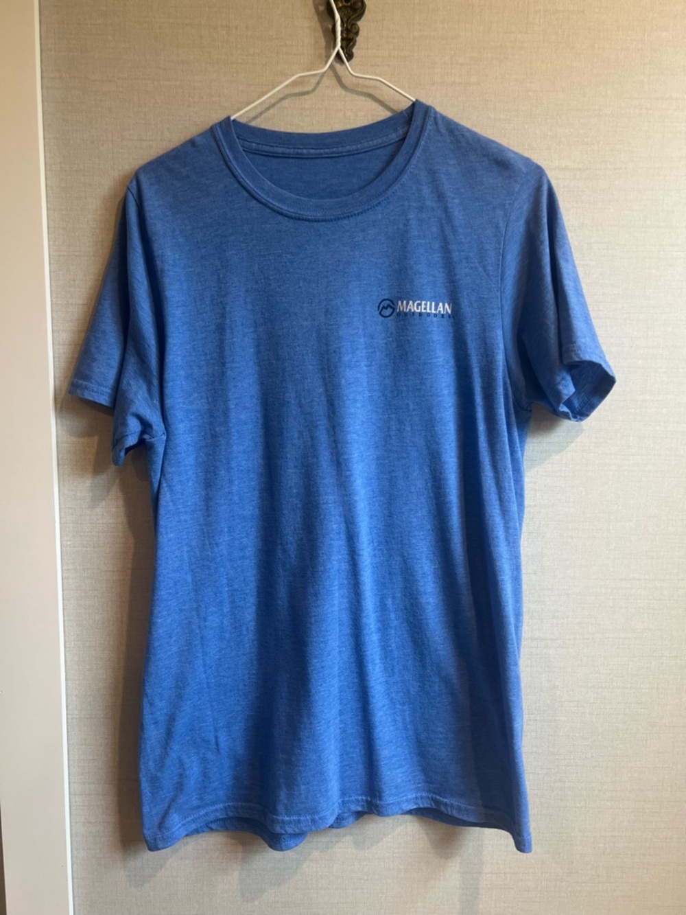 Magellan Outdoors Men's Heather Blue Crew Neck Short Sleeve Tee